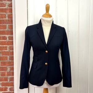JCrew Schoolboy Navy Blue Wool Blazer Womens 4 Classic Old Money